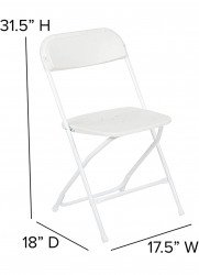 White folding chairs